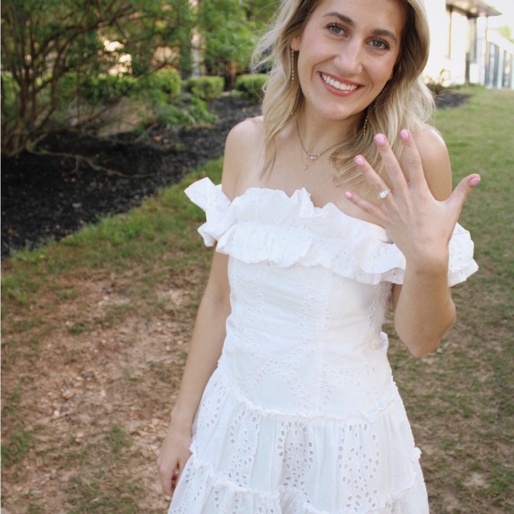 Zara White Ruffled Tiered Sundress